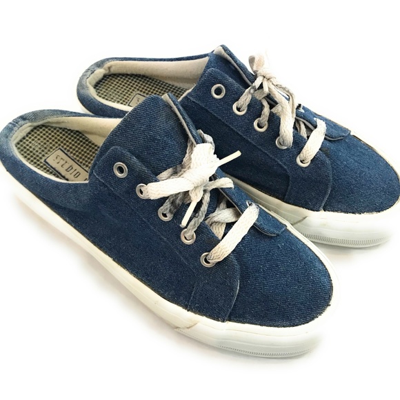 Studio Works Shoes - Studio Works Jill Denim Slip On Sneakers, 7 1/2